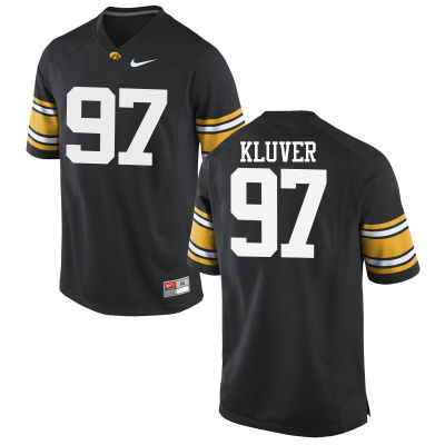 Men Iowa Hawkeyes #97 Tyler Kluver College Football Jerseys-Black - Click Image to Close